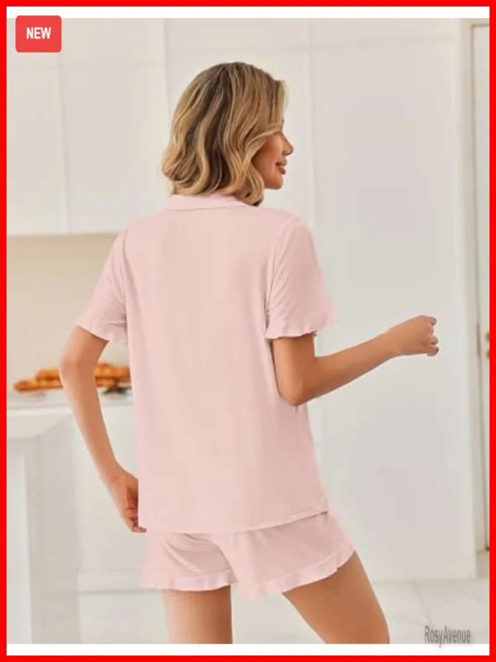 Button Down Pajama Set Ruffle Short Sleeve Lounge Set Sleepwear